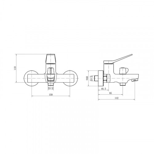 Смеситель для ванны Fashun A3286 цвет Хром