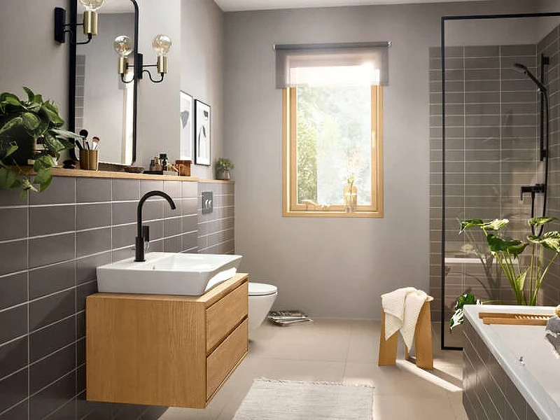 Смеситель для раковины Hansgrohe Rebris E 72576670 Черный матовый латунь