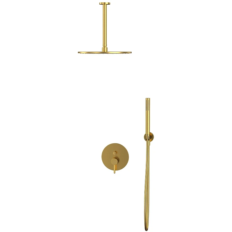 Душевая система Whitecross Y brushed gold YSET12GLB Брашированное золото латунь встраиваемый
