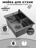 Кухонная мойка Wisent 40 WS34050B/W02-114B/W405B цвет Графит
