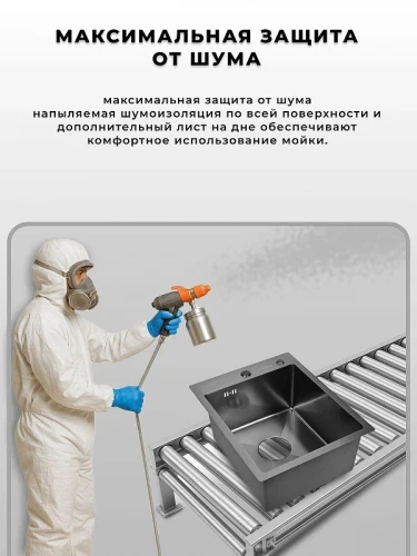 Кухонная мойка Wisent 40 WS34050B/W02-114B/W405B цвет Графит