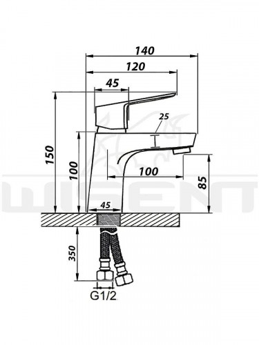 Смеситель для раковины Wisent WP10235 цвет Хром