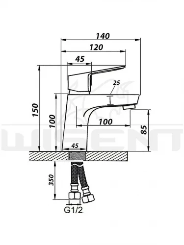 Смеситель для раковины Wisent WP10235 цвет Хром
