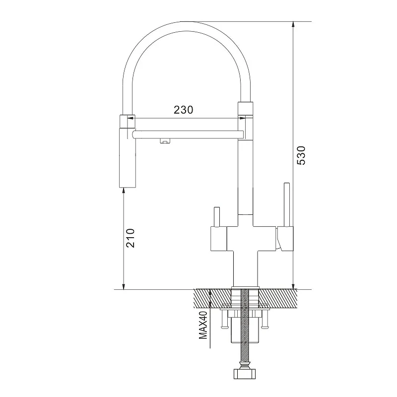 Смеситель для кухни Shevanik S178H цвет Черный