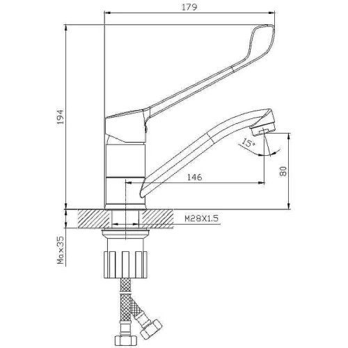 Кухонная мойка Kaiser KSS-7850L Хром со смесителем Splenka S08.45 Хром