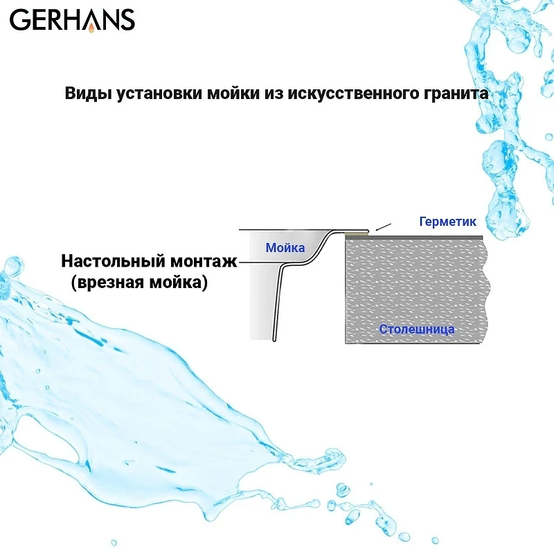 Кухонная мойка Gerhans 59 B19-22/311-11-24 цвет Черный