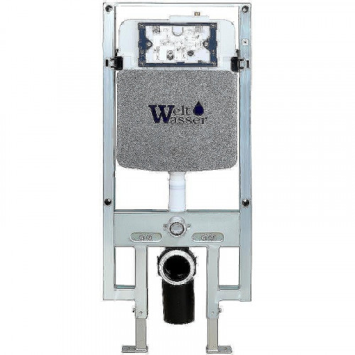 Комплект унитаза с инсталляцией WeltWasser AMBERG 497 ST + HEIMBACH 043 GL-WT + AMBERG RD-MT CR 10000012143 цвет Белый глянцевый с сиденьем Микролифт и клавишей смыва цвет Хром матовый