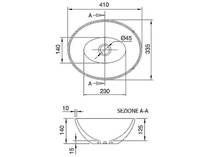 Раковина накладная Scarabeo Thin Line 41 8011 Белая