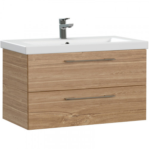 Тумба под раковину Cersanit Lara 80 64138 подвесная Орех МДФ / ЛДСП