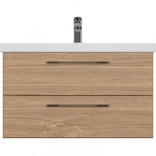 Тумба под раковину Cersanit Lara 80 64138 подвесная Орех МДФ / ЛДСП