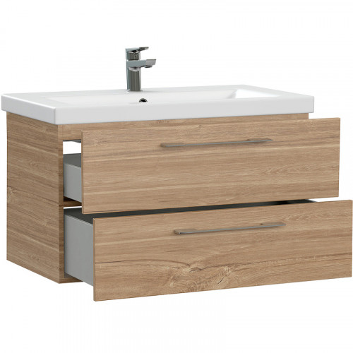 Тумба под раковину Cersanit Lara 80 64138 подвесная Орех МДФ / ЛДСП