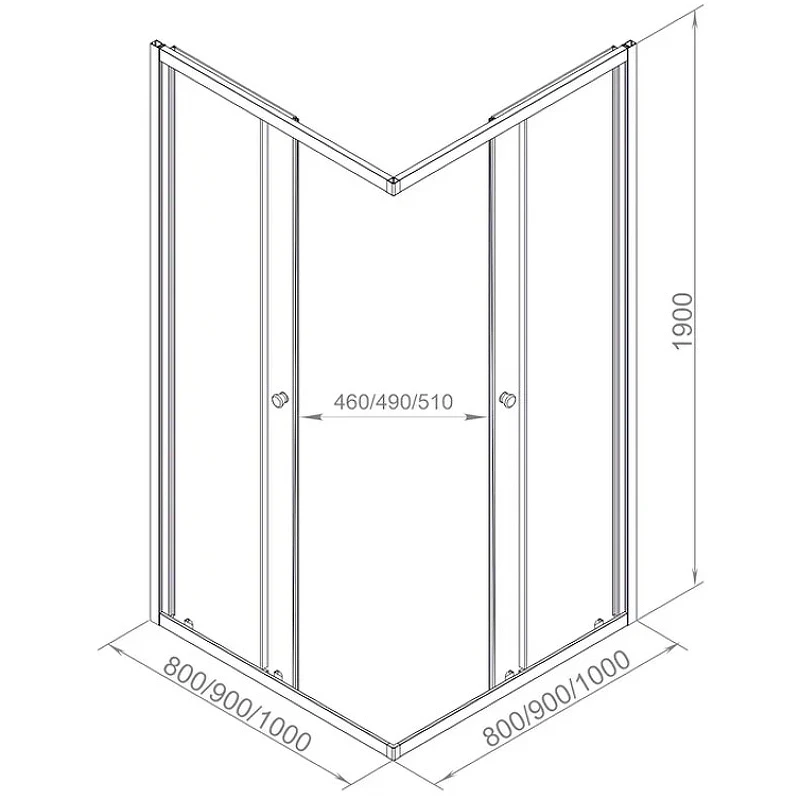 Душевой уголок Melodia della vita Cube 90x90 MCNCB9090MBk профиль Черный стекло матовое