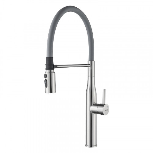 Смеситель для кухни Shevanik S123L-9 цвет Сатин Серый