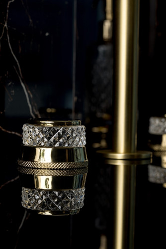 Смеситель для раковины Boheme Aura 152-G-A Золото латунь