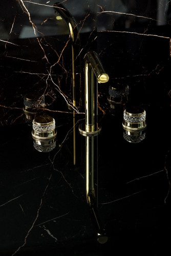 Смеситель для раковины Boheme Aura 152-G-A Золото латунь