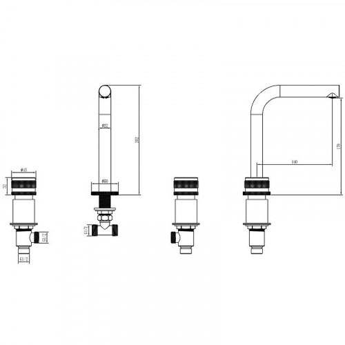 Смеситель для раковины Boheme Aura 152-G-A Золото латунь