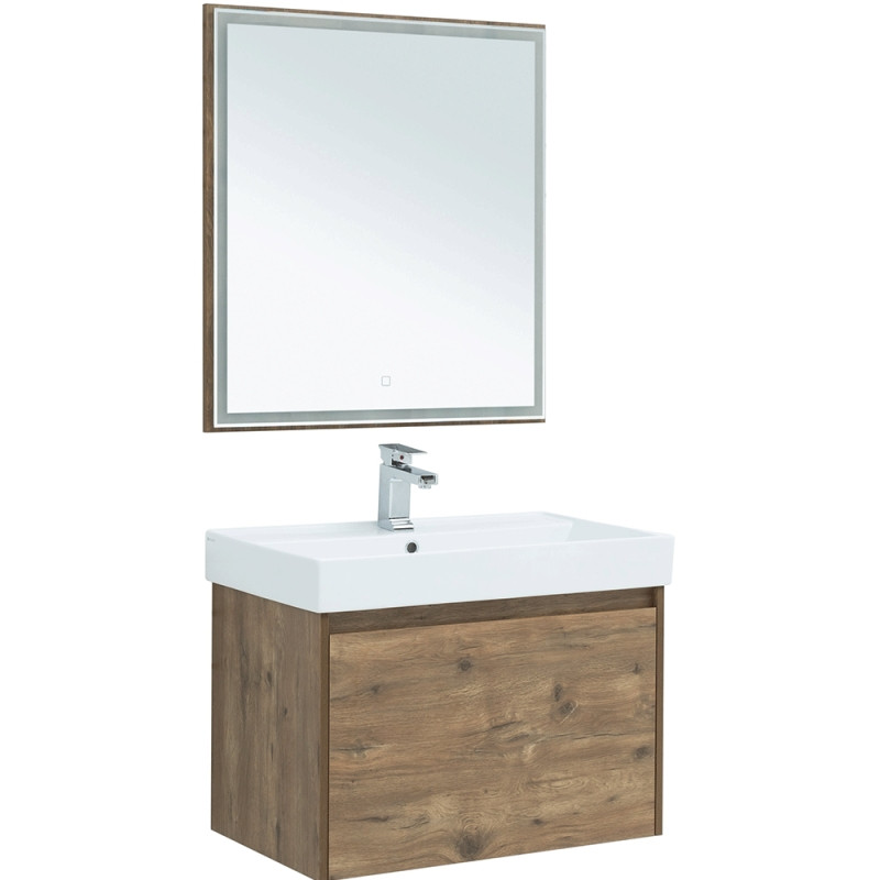 Комплект мебели для ванной Aquanet Nova Lite 75 254217 подвесной Дуб рустикальный МДФ / ЛДСП