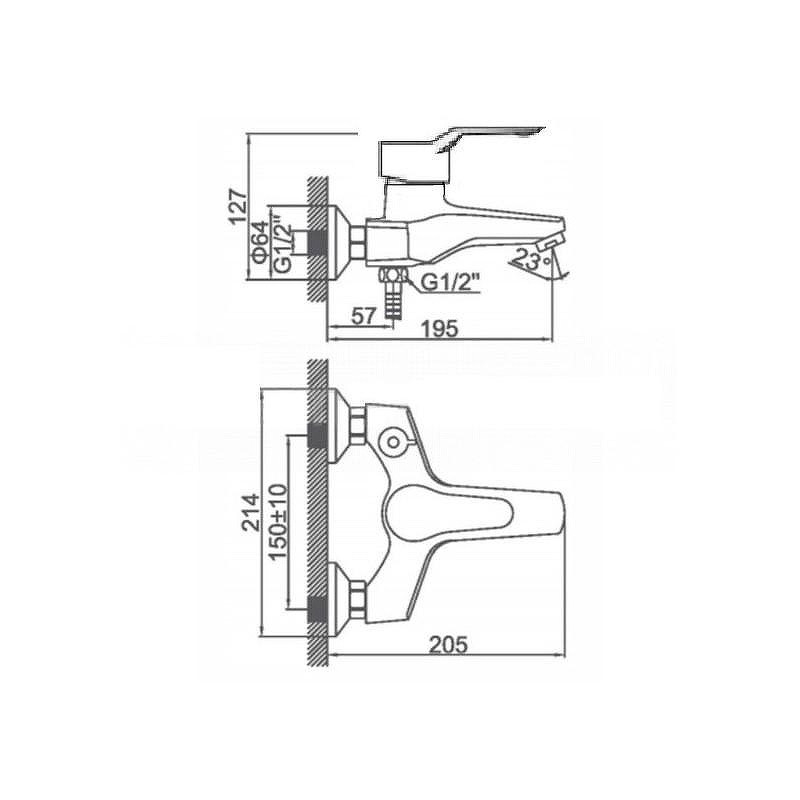 Смеситель для ванны D-Lin D130403-6 цвет  Хром