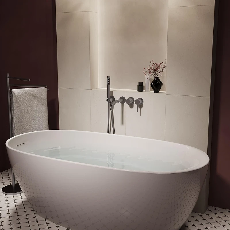 Смеситель для ванны Vincea Villa VTFW-1VL1GM цвет Вороненая сталь