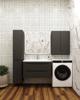 Подвесной шкаф Style Line Бергамо мини 60 Люкс Plus СС-00002359 Черный антискрейч МДФ / ЛДСП