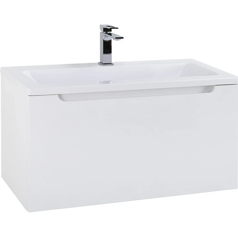 Тумба под раковину BelBagno Etna-M 80 ETNA-M-800/380-1C-SO-BL подвесная Bianco Lucido МДФ / ЛДСП
