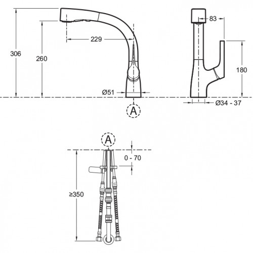 Смеситель для кухни Jacob Delafon Elate E13963-CP Хром латунь