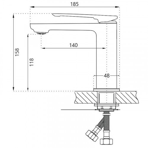 Смеситель для раковины Haiba HB10817-7 Черный матовый латунь