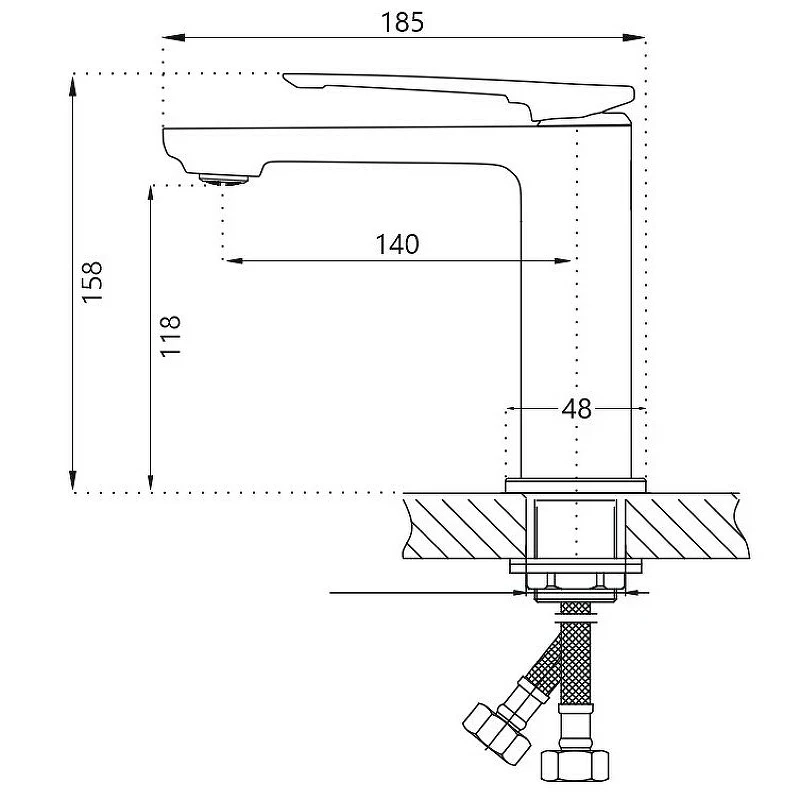 Смеситель для раковины Haiba HB10817-7 Черный матовый латунь