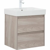 Тумба с раковиной Aquanet Nova Lite 60 305236 подвесная Орех светлый МДФ / ЛДСП