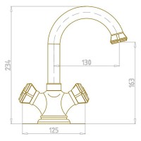 Смеситель для раковины Bronze de Luxe Royal 21981 Бронза латунь