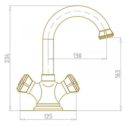 Смеситель для раковины Bronze de Luxe Royal 21981 Бронза латунь