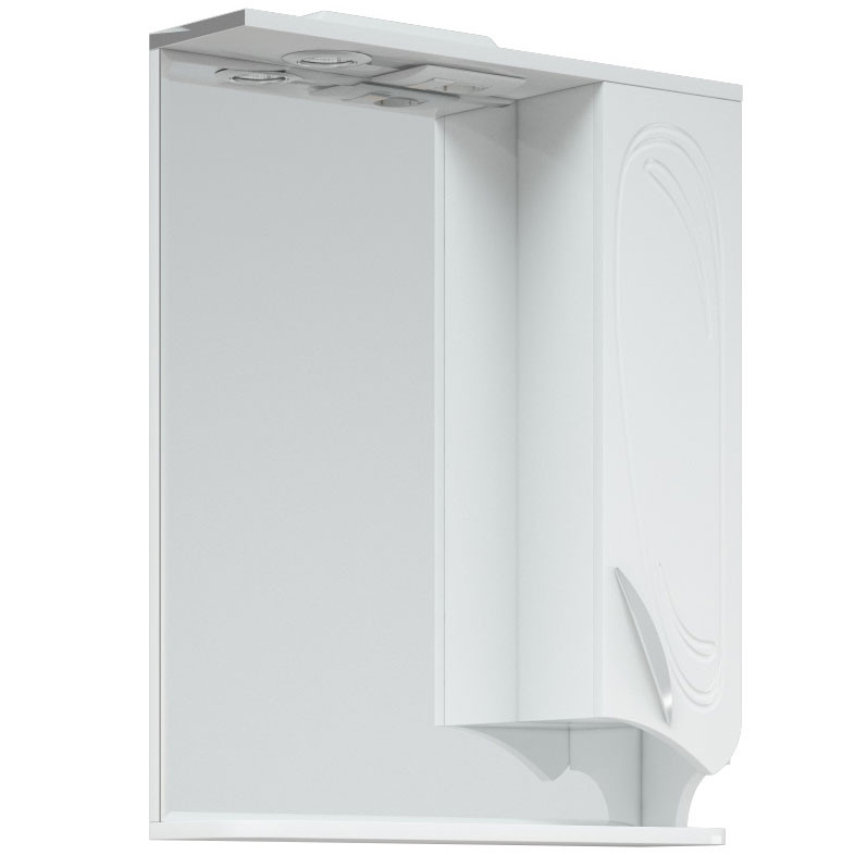 Зеркало со шкафом Corozo Кентис 60 SD-00000288 с подсветкой Белое МДФ / ЛДСП, стекло