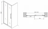 Душевая дверь Abber Schwarzer Diamant 140 AG30140H профиль Хром стекло прозрачное