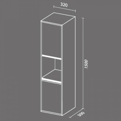 Шкаф пенал SanVit Контур 32 pkonturw подвесной Белый глянцевый МДФ / ЛДСП