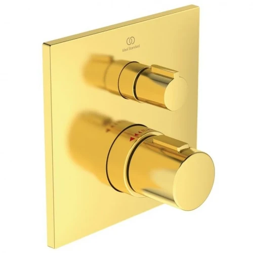 Смеситель для душа Ideal Standard Ceratherm C100 A6956A2 с термостатом цвет Brushed Gold / Золото шлифованное