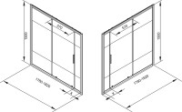 Шторка на ванну Aquanet Practic AE10-B180H150U-CP 180 243614 профиль Хром стекло прозрачное с шелкографией без боковой стенки