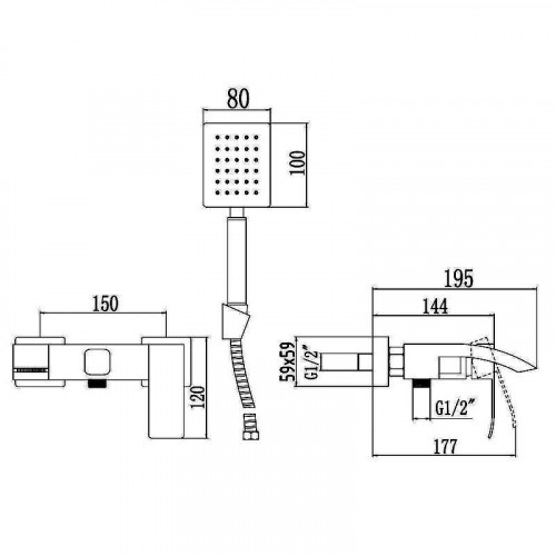 Смеситель для ванны Fmark FS8624Q цвет Графит