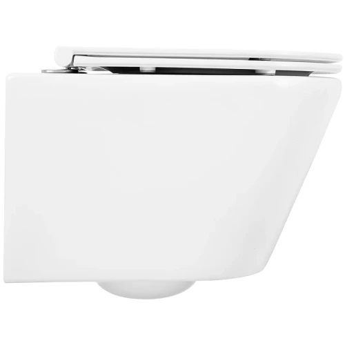 Комплект унитаза с инсталляцией BelBagno Tre BB8001CHR/SC/BB002-80/BB005-PR-CHROME с сиденьем Микролифт и клавишей смыва Хром глянцевый фаянс подвесной