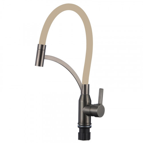 Смеситель для кухни Fmark FS8244Q-12 цвет Графит Бежевый