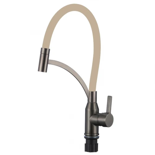 Смеситель для кухни Fmark FS8244Q-12 цвет Графит Бежевый