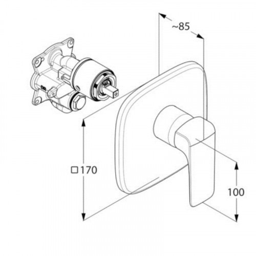 Смеситель для душа Kludi Ameo 416550575 Хром латунь встраиваемый