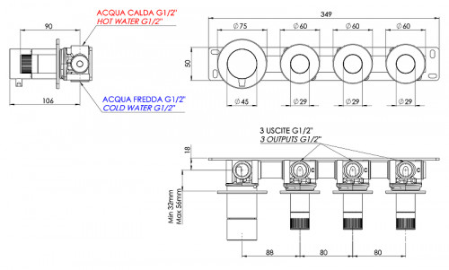 Смеситель для душа Remer X Style N98D3PXV цвет Сталь