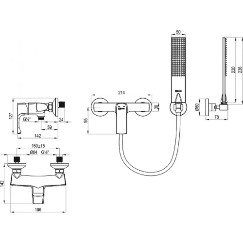 Смеситель для душа Lemark Ursus LM7203BG цвет Золото матовое