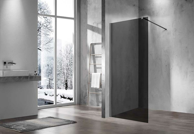 Душевая перегородка Vincea Walk-In 120 VSW-1H120CGGM профиль Вороненая сталь стекло тонированное