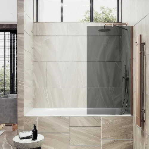 Шторка на ванну Maybah Glass MGV-83-2ш 900x1400 в широком профиле Бронза стекло графитовое