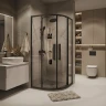 Душевой уголок Grossman Cosmo 80х80 301.K33.02.8080.21.00 профиль Черный матовый стекло прозрачное