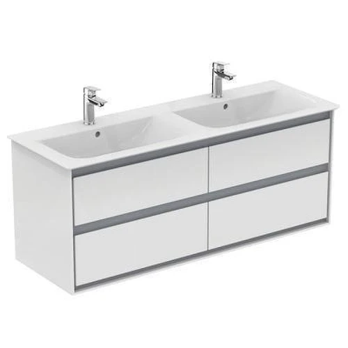 Тумба под раковину Ideal Standard Connect Air 130 E0824KN подвесная цвет Glossy White + Matt Light Grey (Белый глянцевый + Светло-серый матовый)