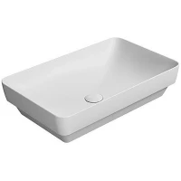 Раковина GSI Pura 60 883709 Белая матовая фаянс накладная, полувстраиваемая