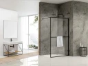 Душевая перегородка Abber AG60120B 120x200 профиль Черный стекло прозрачное