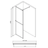 Душевая перегородка Abber AG60120B 120x200 профиль Черный стекло прозрачное
